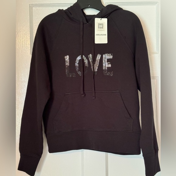 Zadig & Voltaire Upper Western Strass Sweatshirt in Black. NWT. Size XS - Picture 4 of 6